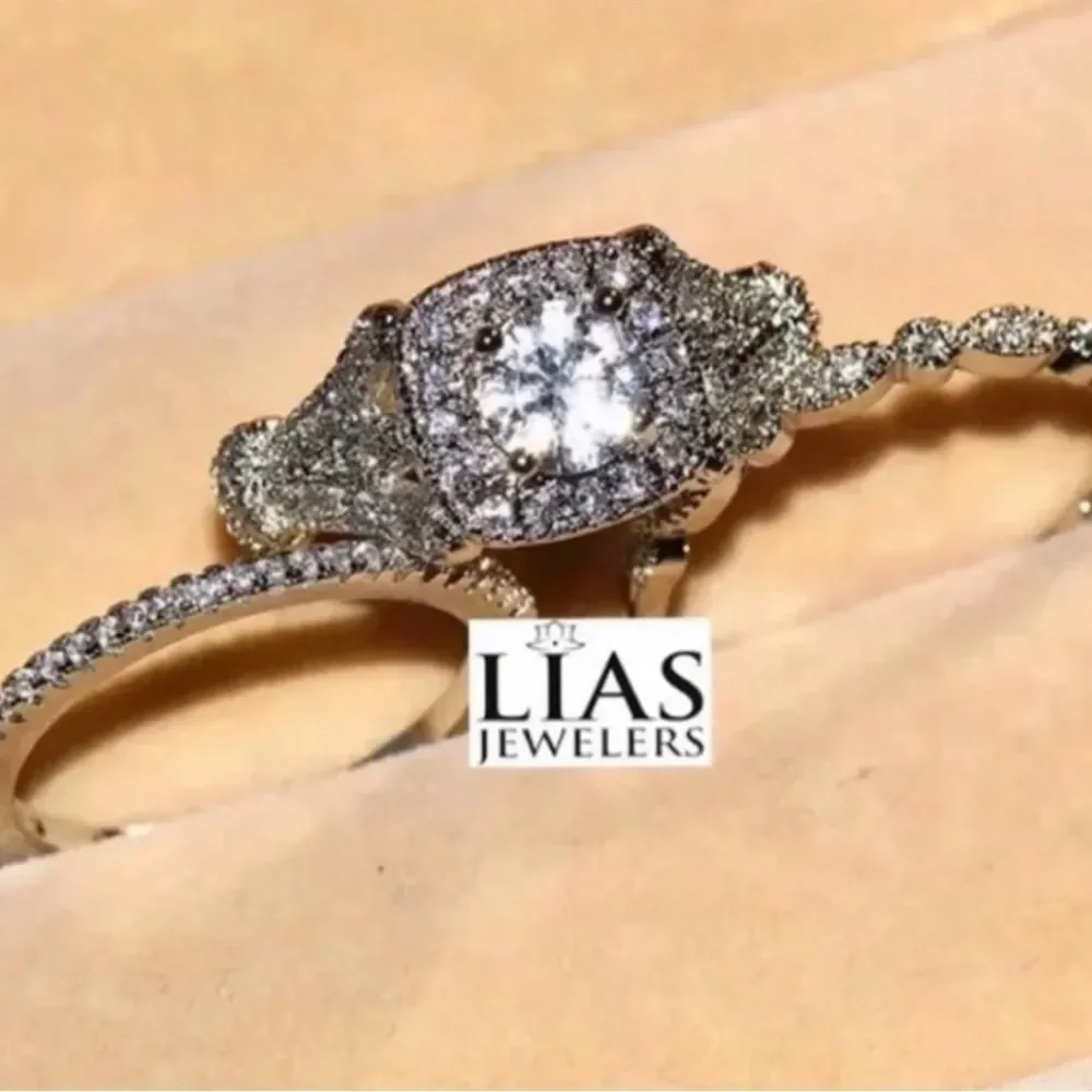 New 18k white gold wedding ring set - Picture 2 of 7
